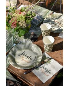 10 Assiettes en carton Jungle Tropical à prix discount