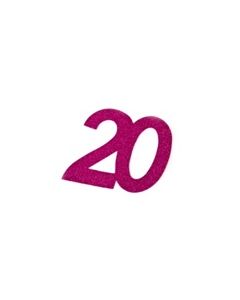 autocollant anniversaire 20 ans fuchsia