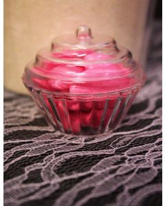 Contenant pour dragées en plexi en forme de cupcake
