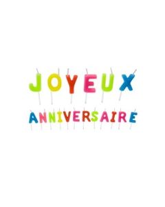 Bougies lettres sur piques joyeux anniversaire