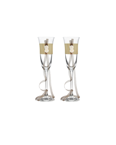 2 flûtes à champagne – ruban or