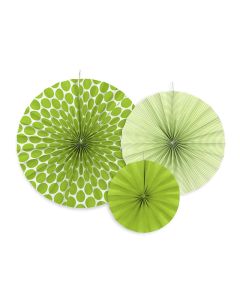 3 éventails vert clair