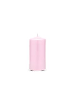6 bougies pilier  - couleur rose - 10 x 6,5 cm