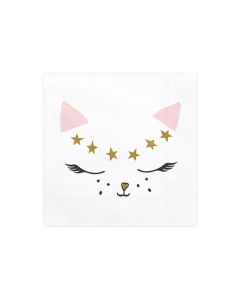 20 serviettes jetables chat Kitty
