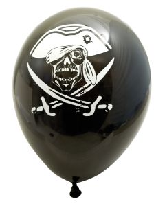 10 ballons Pirates rouge & noir