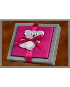 Boîtes dragées Nina GM BAPTEME à plat + étiquettes - koala