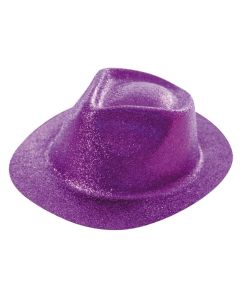 chapeau à paillettes violet