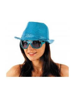 Chapeau sequins turquoise