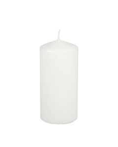 6 bougies pilier mat - couleur blanc - 15 x 6 cm