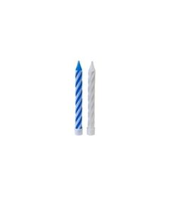 bougie anniversaire blanche et bleue 