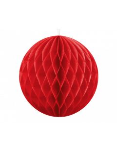 Boule chinoise alvéolée rouge - 10 cm