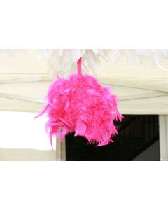 Boule en plumes fuchsia