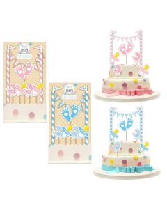 Kit décoration gâteaux sur pique baby shower fille