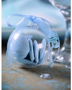 6 Boules dragées transparentes pvc 5 cm