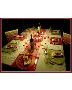 Chemin de table sinamay - fuchsia