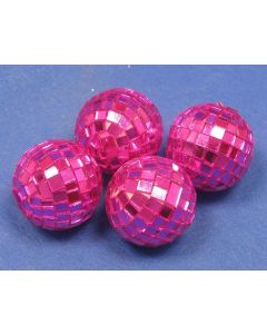 Mini boules à facettes - fuchsia