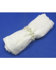 Décor de serviette en perle - ivoire
