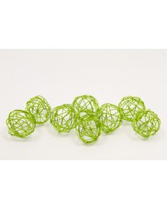 Boules déco aluminium - anis - x12