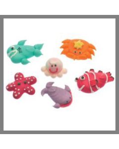 Sujets en sucre pour décor de gâteau - Animaux marins - x6