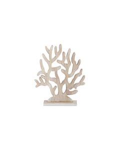 Décoration corail arbre en bois blanchi 28 x 33 cm