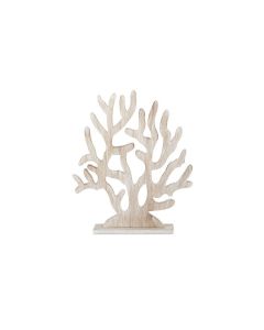 Décoration corail arbre en bois blanchi 39 x 47 cm