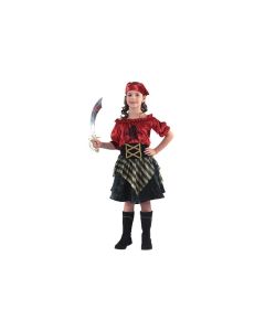 Déguisement fille Pirate rouge