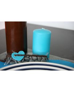 Coeurs en feutrine avec oeillet - Turquoise