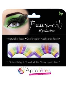 Paire de faux cils multicolores