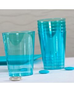 10 gobelets turquoises réutilisables - 20 cl