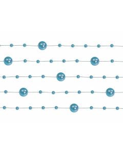 Guirlande de perles 1m30 – bleu métallique