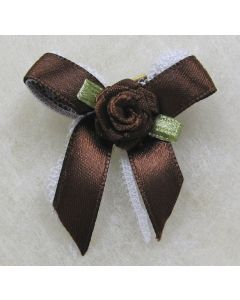Boutonnières en satin - chocolat