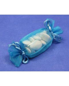 Ballotins en organza forme bonbon - turquoise