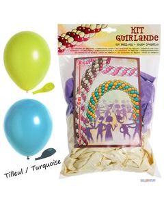 guirllande de ballons turquoise et anis