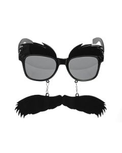 Lunettes sourcils et moustache - noires