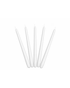 10 Bougies flambeau 24 cm - blanc