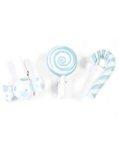 Lot de 6 pinces Candy Bar bleu ciel