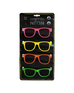 4 Lunettes en plastique "fluo" sans verre pour petit budget