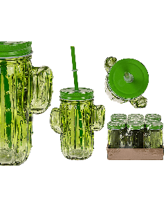 Mason jar en verre cactus à prix discount