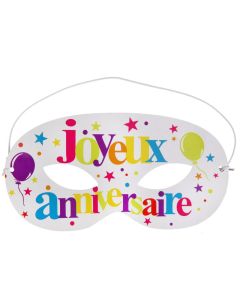 10 masques "Joyeux anniversaire" - multicolore à prix discount