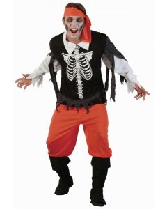 Déguisement homme pirate squelette - Taille unique