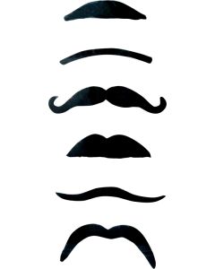 Set 6 moustaches noires - différents modèles