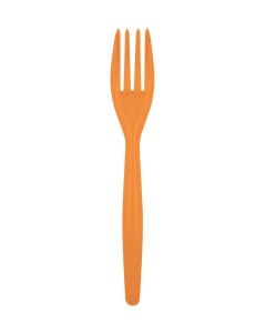 fourchette plastique orange