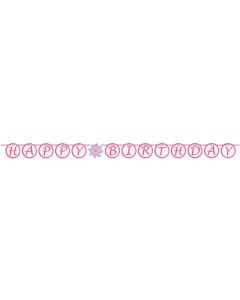 Guirlande à fanions girly happy birthday