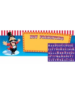 Bannière cirque presentateur + stickers