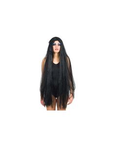Perruque extra longue noire pour femme