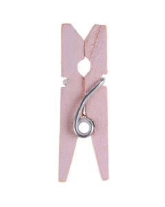 10 minies pinces en bois rose