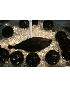 Plumes avec perle - noir