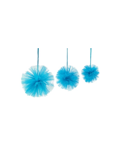 pompons à suspendre turquoise