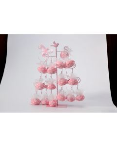 présentoir oiseaux crochets rose 2
