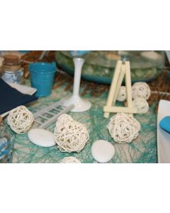 Petites boules en rotin - blanc